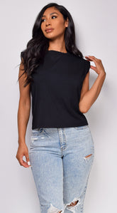 Riri Basic Crew Neck Muscle Top - Black